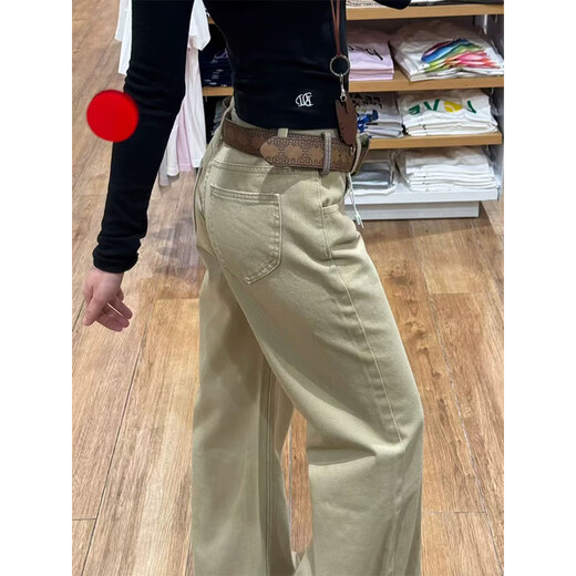 Cotton plus velvet thickened Maillard high-waisted micro-flare jeans for women in autumn and winter new straight slim flared casual pants S386 brown plus velvet high quality L 110-120Jin Jin is equal to 0.5 kg