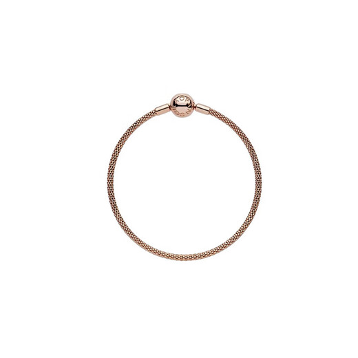 PANDORA MOMENTS ROSE mesh metal bracelet women's rose gold original brand box 17 cm