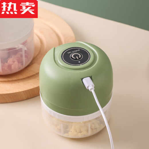 MZXM imported quality garlic masher from Japan, electric garlic masher, garlic masher, garlic masher, 23W standard version, matcha green 100* comes with food baffle (two-leaf knife)