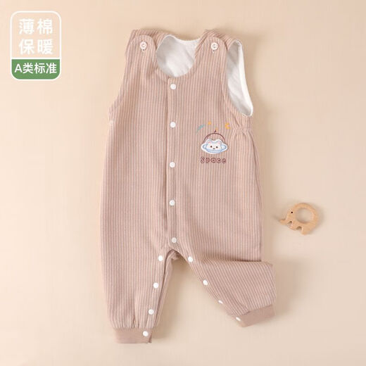 Overalls children's warm men's and women's baby thickened pants for baby belly protection one-piece pure cotton spring and autumn cotton pants thin cotton S397 snap-button overalls-pink One size fits all 73 yards (14-20 Jin Jin is equal to 0.5 kg)