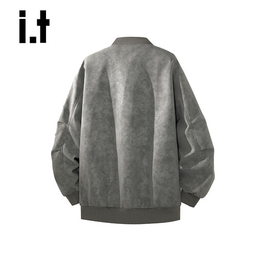 CHOCOOLATEit American flying motorcycle leather jacket men's winter new high street fashion brand washed jacket jacket cement gray 2XL