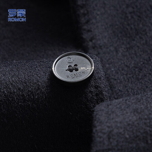 Romon sheep wool woolen woolen coat men's mid-length autumn and winter removable goose down lining warm coat