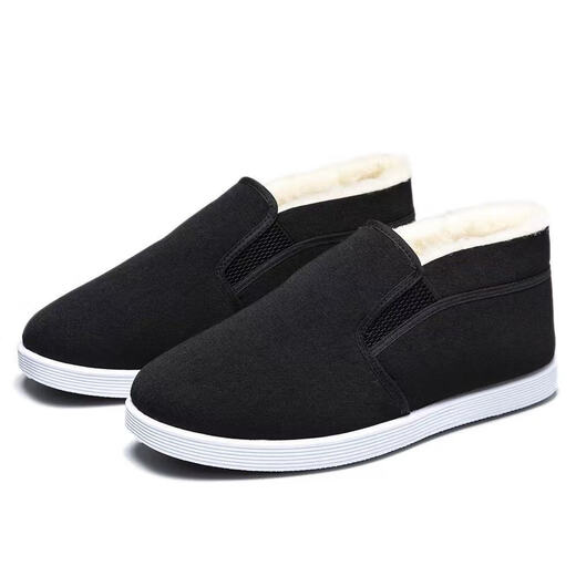 2025 winter old Beijing high-top wool large cotton shoes non-slip plus velvet thickened popular wear-resistant casual work shoes men's large cotton-2 white wool 360 warm and cold-resistant 42 (260mm)