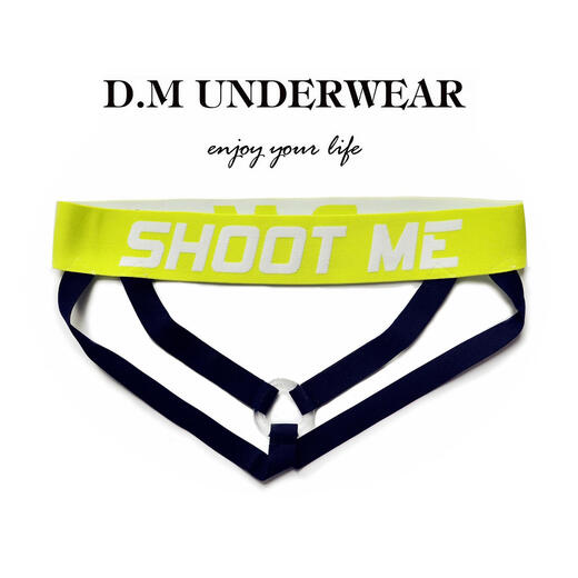 Iosn men's underwear, youth low-waist lifting ring underwear, soft silicone ring double thong underwear, letter thong underwear, orange quality WT refund 2XL