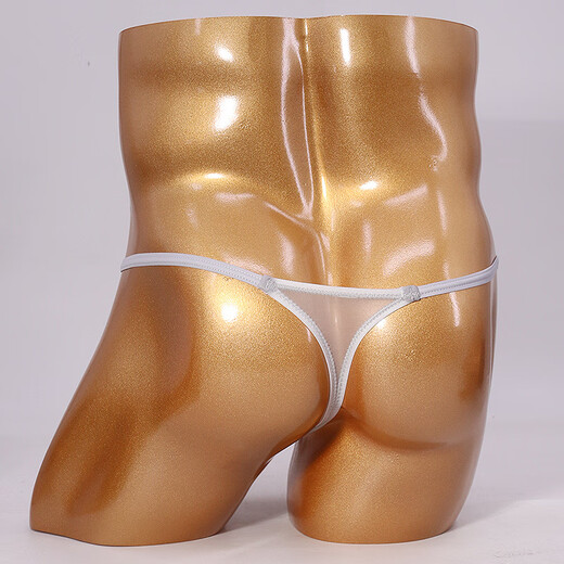 Ayi Men's Underwear Ice Silk Single-layer T-Pants Single-layer Elastic Silky Smooth T-Pants Stimulating Seamless Sexy Thin Strap Fit T-Pants Rose Red M