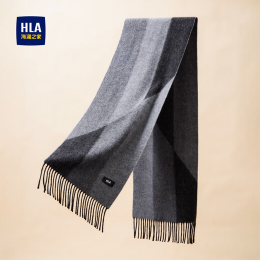 Heilan House Men's Scarf New Style Pure Wool Warm and Cold-proof Gift Versatile Gift Box for Boyfriend Autumn and Winter New Year Fashion Trend Style 1 - Sky Gray One Size