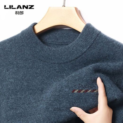 Lilan L Nuevo cárdigan grueso Jersey de punto con cuello redondo para hombre Suéter de lana de yak para hombre de mediana edad Suéter Haihualan engrosado 4XL (190)