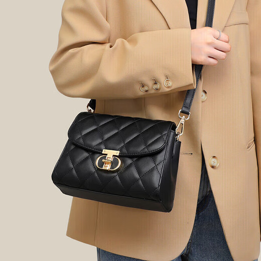 YUYULA cowhide bag women's bag crossbody bag light luxury brand rhombus shoulder bag birthday gift high-end for girlfriend and wife