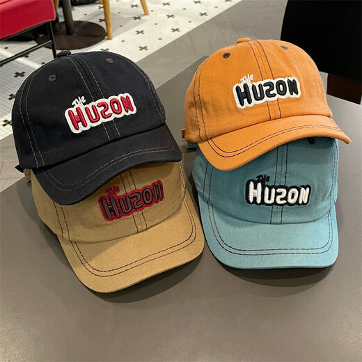 Lotto children's hat spring and autumn new fashion short brim foreign-style peaked cap male and female baby retro fashion sunshade baseball cap green (HUZON) short brim baseball reference 3-8 years old_cap circumference 51-54cm_adjustable