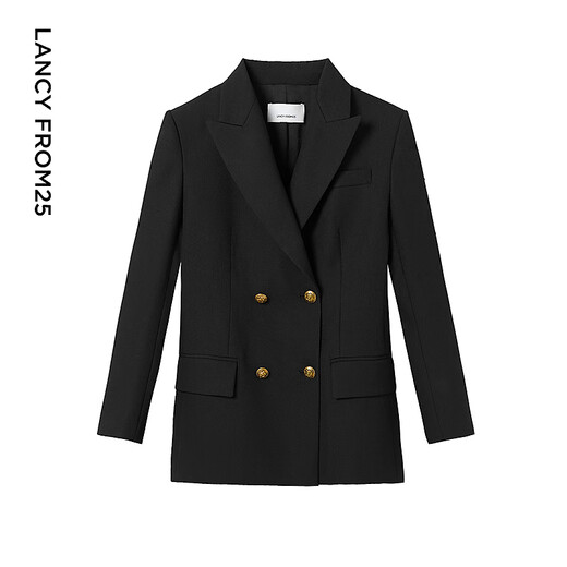 Langzi pure wool high-end slim fit black professional formal temperament suit jacket 2025 spring new suit for women black M