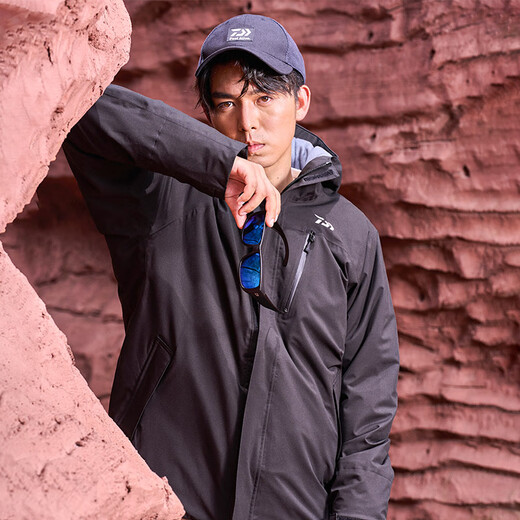 Dayiva 24 Autumn and Winter DW-3524 Winter Rain Suit Outdoor Leisure Fishing Raincoat Fishing Suit Black Top/Black Pants L