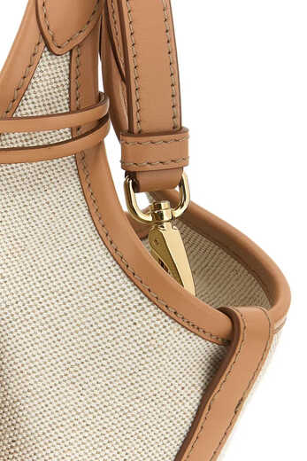 PRADA Logo Print Mini Bucket Bag Beige One Size