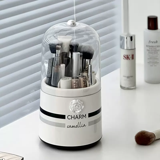 Yusenyi desktop makeup storage box storage tube high-end lipstick eye shadow brush transparent dust-proof brush high-end brush cosmetics makeup brush storage tube with cover dust-proof makeup brush storage tube with cover dust-proof