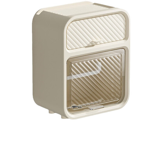 Shantou Lincun paper drawer double-layer tissue box paper drawer bathroom toilet paper storage box punch-free waterproof toilet wall-mounted roll paper dark green (waterproof and dustproof with paper shaft)