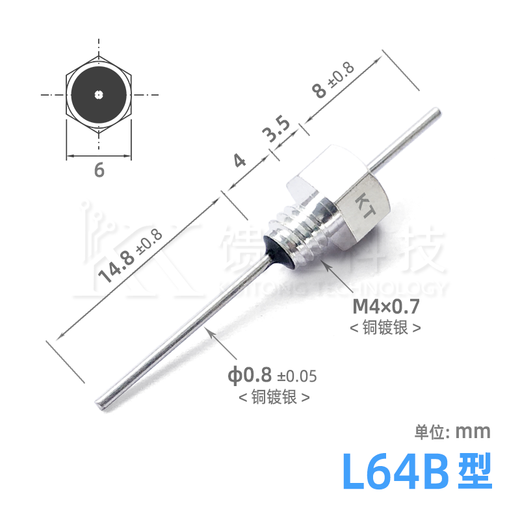 Feedthrough capacitor L64B332 thread M4 3300pF/3.3nF ceramic EMI filter capacitor CT52 KTL64B332-1HYC 20 pieces