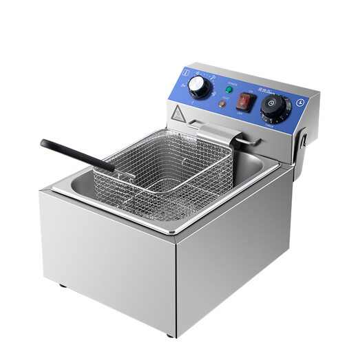 Electric fryer commercial fryer large capacity constant temperature electric fryer fried chicken french fries fried skewers single and double cylinder B timed double cylinder 30L PD-152 5 inches