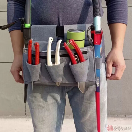 Laiji Fruit Tree Pruning Garden Tool Bag Multifunctional Canvas Bag Tool Bag Gardening Portable Branch Pruning Tool Bag Crossbody Two-Pocket Tool Bag 1