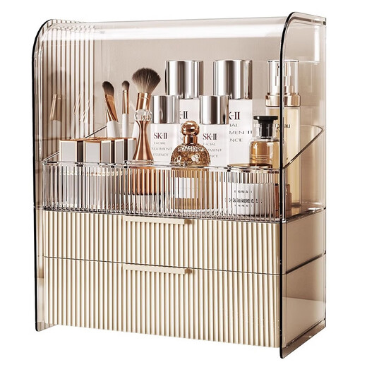 Miling cosmetics storage box dust-proof large-capacity desktop dressing table lipstick skin care products acrylic storage rack A transparent transparent dust-proof three-layer lipstick box