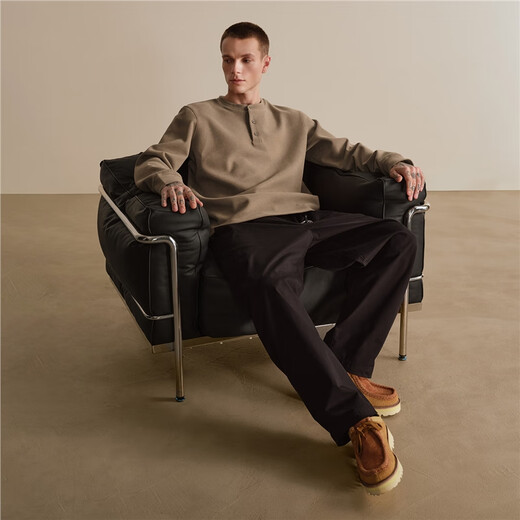 Giordano designer air layer breathable sweatshirt men's new German velvet loose Henry collar top 18025806