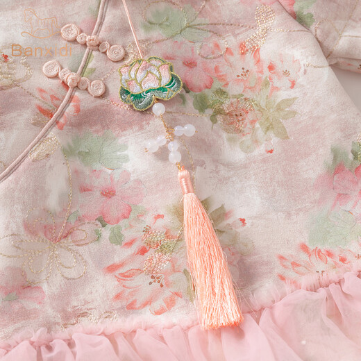 Ban Xidi Girls Dress Hanfu Winter Clothes New Chinese Style Baby Princess Cheongsam Dress One-Year-Old Dress Children's Skirt New Year's Eve Clothes