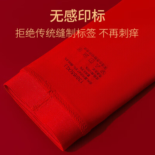 Children's Underwear Red Boys' Animal Year New Year's Cotton Shorts Youth 10A Antibacterial Modal Boxer Briefs Good Luck for Boys 3 Pairs One Size (4XL) Reference Height 160cm