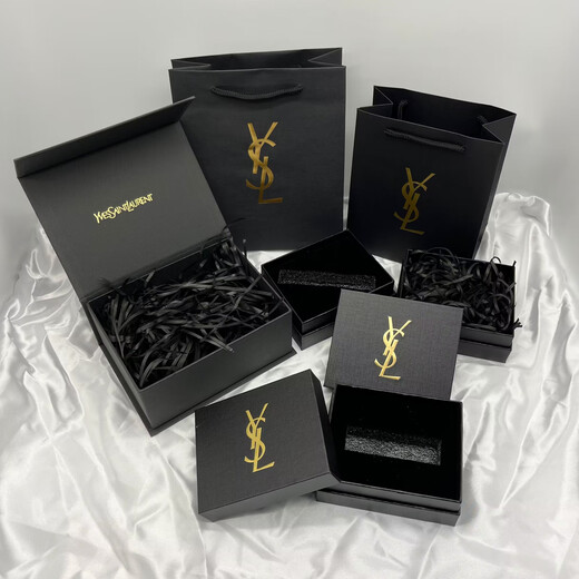 Counter Saint Laurent/ysl lipstick perfume cushion box small gold bar square tube round tube lip glaze packaging box model lipstick handbag 14*17*7