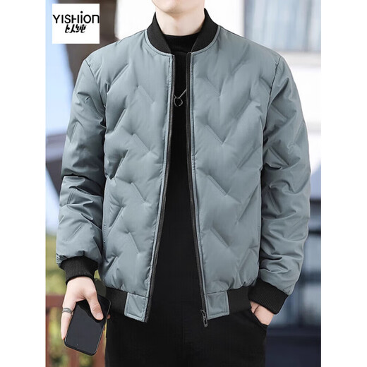 YISHion Official Baseball Stand Collar Cotton Jacket Men's Winter Lightweight Short Cotton Thickened Trendy Brand Casual Cotton Jacket Cotton Jacket Men's Flagship Official MY882 Black 2XL 130-145Jin Jin is equal to 0.5 kg