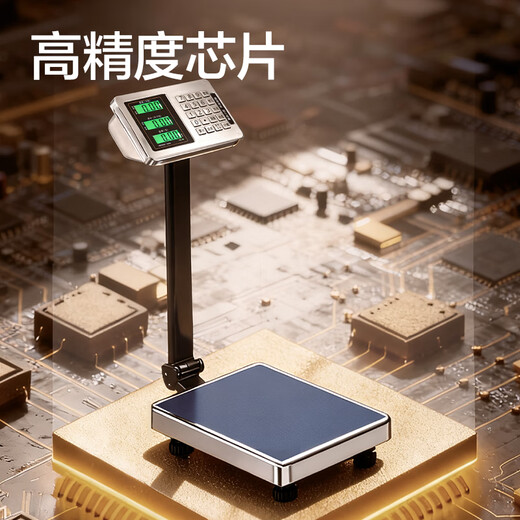 Deli Electronic Scale Commercial Platform Scale Floor Scale 150kg Accurate Weighing 300kg Industrial High-Precision Stall Floor Scale Floor Scale 150Kg Stainless Steel Scale Pan + Stainless Steel Button