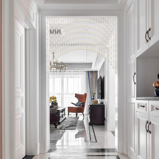 Meishuangjue peach wood gourd door curtain crystal bead curtain bedroom bathroom door opposite the aisle entrance partition curtain without holes 21 arc shapes 0.3-0.5 meters (width 0.6-0.9 meters)