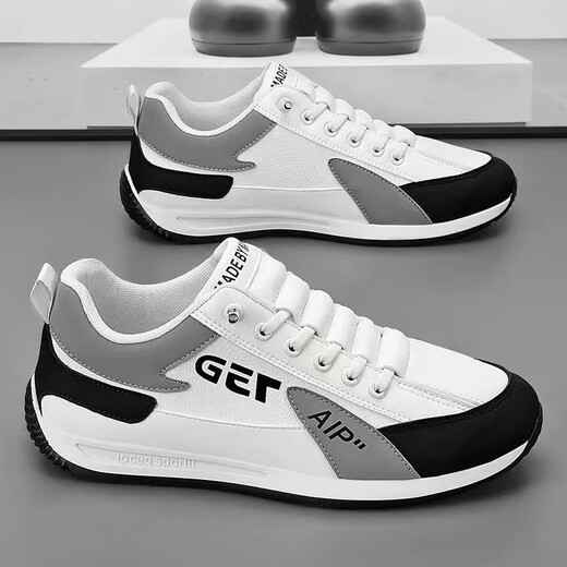 Men's shoes 2025 new spring lazy running sports shoes for men's casual work Forrest Gump dad fashion shoes black 42