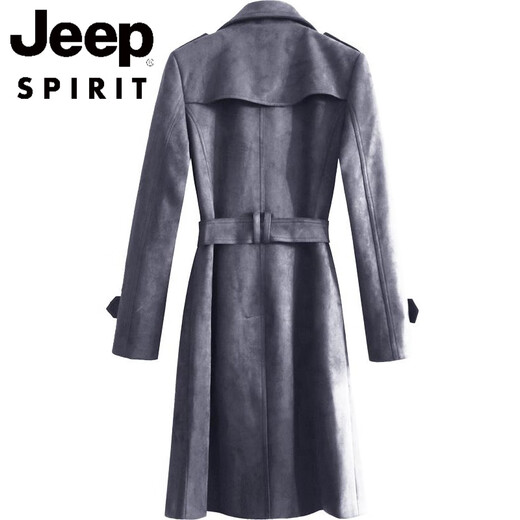JEEP SPIRIT New Retro Suede Windbreaker for Men and Women Couples 2025 Spring and Autumn New Fashion Tassel Handsome Mid-Length Jacket Trendy Army Green S
