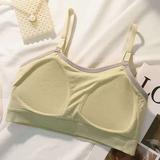 Clolv kiss丨Development period underwear for women with small breasts, push-up, shock-proof, small breast straps, beautiful back, pink + white, 2 pieces, S suitable for 50-70Jin Jin is equal to 0.5kg