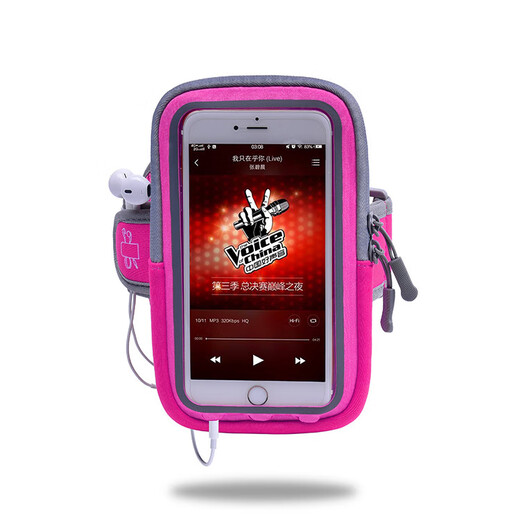 Sports outdoor mobile phone arm bag, light and thin Lycra with touch screen arm bag, men's and women's fitness equipment wrist bag new model, third generation deep space black 5.1-6 inch 6.0.