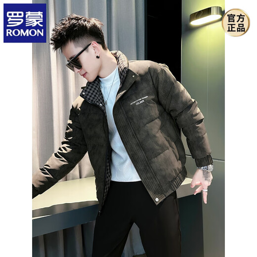 ROMON 2026 Winter High-end Cotton Coat Men's Slim-Fit Thickened Small Down Down Coat XS Small Size Warm Jacket Black S