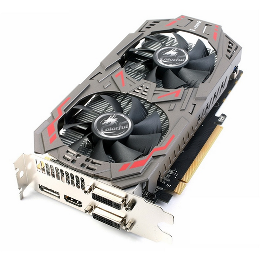 Colorful GTX960 2G / 4G / GTX1050 / GTX1650 Carte graphique indépendante du jeu, poulet, Shuihan, carte graphique informatique d'occasion, coloré GTX960 4G Double ventilateur