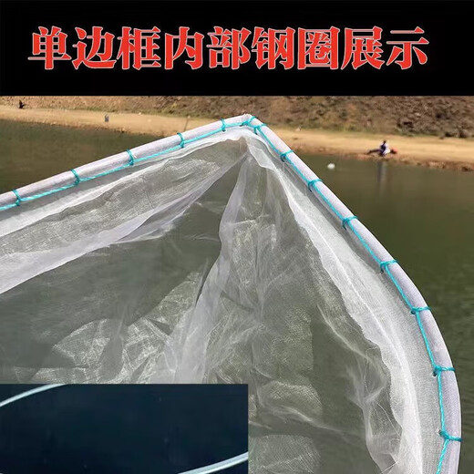 Ultra-dense eye 100 mesh wooden handle stainless steel fishing net copy fish net pocket fish net set fish dung fishing gear fish pond cleaning 80 cm handle square head single frame
