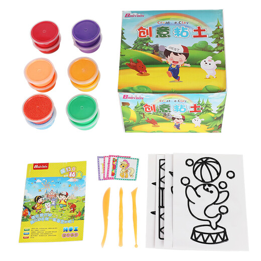 [70% nuevo] Beibo's Color Mud Ultra Light Clay Handmade Color Mud Clay Space Mud Toy Toy Diy Mud + 4 Colors