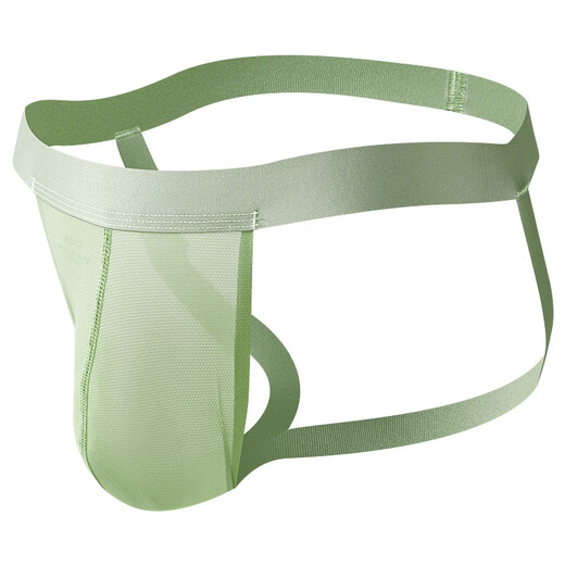 Wangjiang (WANGJIANG) new men's low-waist sexy underwear ice silk breathable large size thong for boys Army Green M