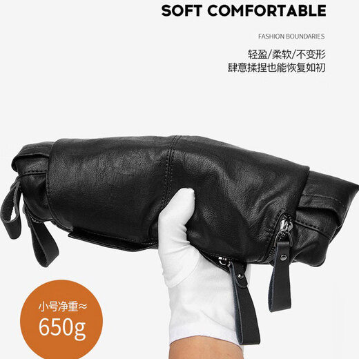 Backpack Women's New 2025 Trendy Genuine Leather Versatile Cowhide Soft Leather Fashion Commuting Travel Small Backpack Black (Large)_ Can hold A4 magazines