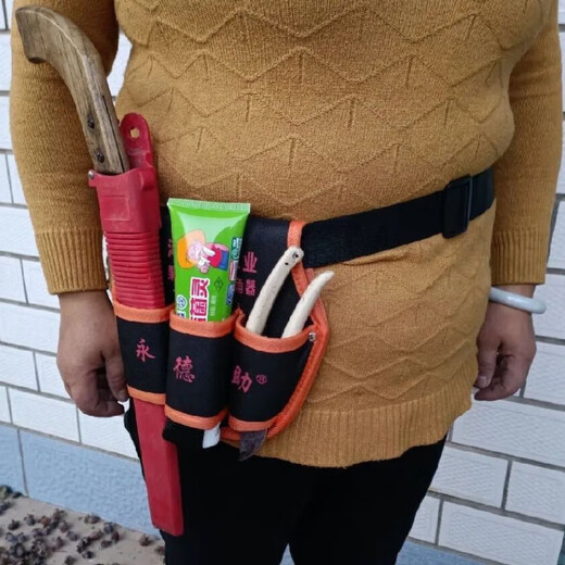 Laiji Fruit Tree Pruning Garden Tool Bag Multifunctional Canvas Bag Tool Bag Gardening Portable Branch Pruning Tool Bag Crossbody Two-Pocket Tool Bag 1