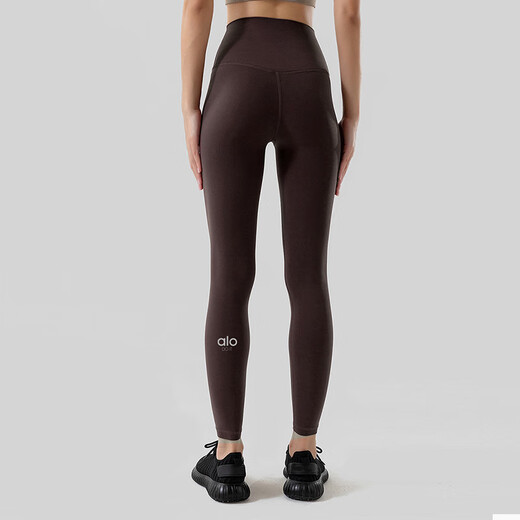 ALO YOGAalo European and American high-waist hip-raising high-elastic nude series no T-line sports tight Pilates fitness yoga pants nine points black S