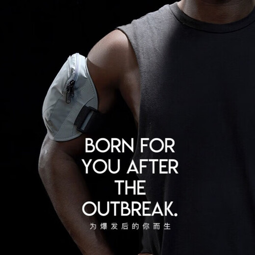 RU FENG Nufeng running mobile phone carrying artifact sports arm bag for mobile phone ultra-thin new outdoor wrist bag for men reflective black suitable for mobile phones within 6.5 inches