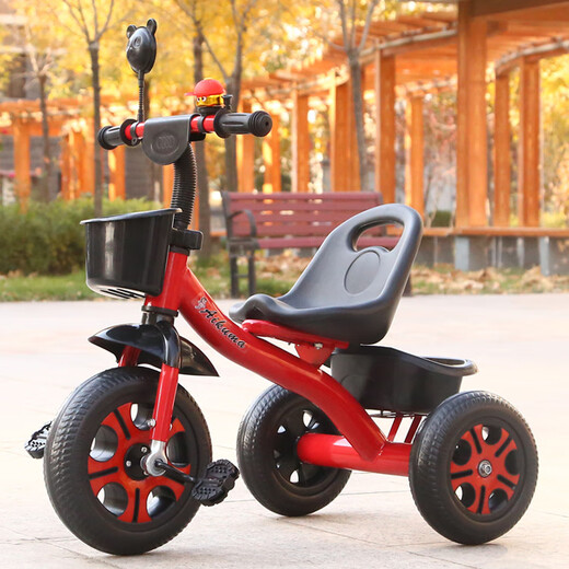 Children's tricycle bicycle with push handle baby stroller child bicycle bicycle 1-3-6 years old stroller _Classic wheel red