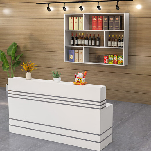 Zhong Zhanggui simple modern restaurant hotel wine cabinet wall-mounted wine cabinet bar integrated wall storage cabinet solid wood customization bar length 140 (no wine rack) no door