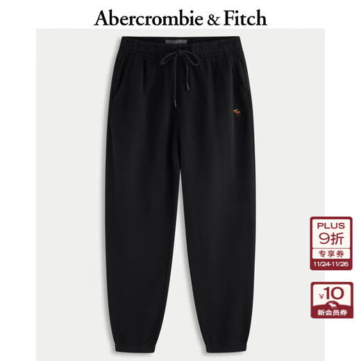 Abercrombie & Fitch Elk Pattern Men's 25 Fall/Winter Classic Warm Fleece Trousers Trousers 134-5043 Black S (175/76A)