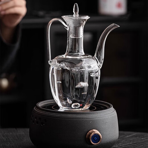 Jingxianju wine pot, white wine, glass, white wine pot, household wine divider with lid, decanter, wine warmer, scalding wine pot, antique wine pot, single pot, 550ml, 1 piece