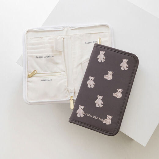 语森忆里商店软萌可爱卡通印花旅行护照包证件包卡包收纳包 白色