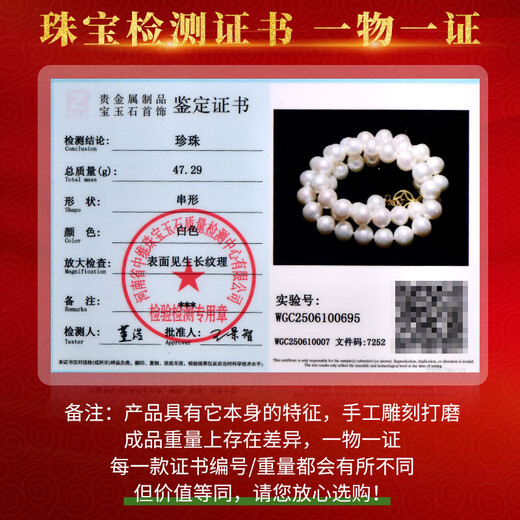 One Thousand Years Jade Y Pearl Necklace Women's Exquisite Style Light Luxury Niche Stackable Sweater Chain Approximately 9*8 mm QYE0068f