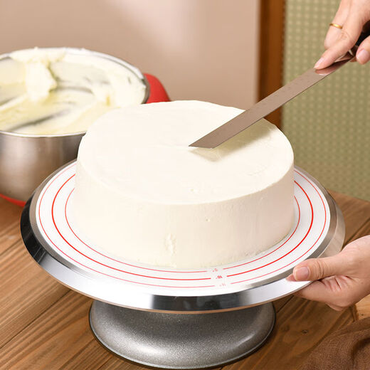 Jieyimao aluminum alloy turntable commercial mounting table turntable birthday rotating tray wiping set 12-inch baking tools entry-level wheat straw 10 inches