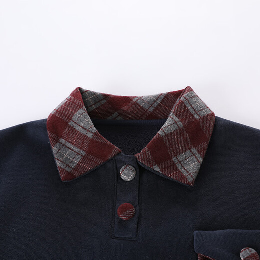 Montagut children's clothing girls college style velvet suit winter new thickened lapel sweatshirt + pleated skirt two-piece set